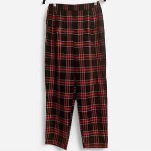 Plaid Women's Pants in Red and Black